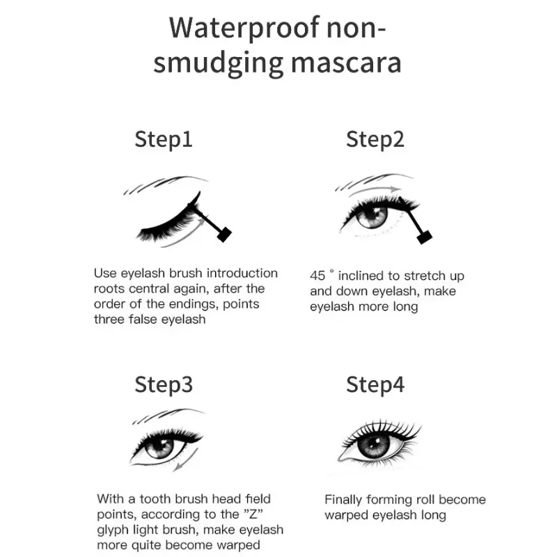 4D Mascara Thickens and Lengthens Eyelashes Dry Quickly Long-lasting Makeup Waterproof Sweat Resistant Eye Makeup