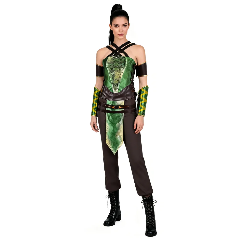 

Jade Combat Uniform Cosplay Costume Game Character Halloween Masquerade Performance Clothes for Adults