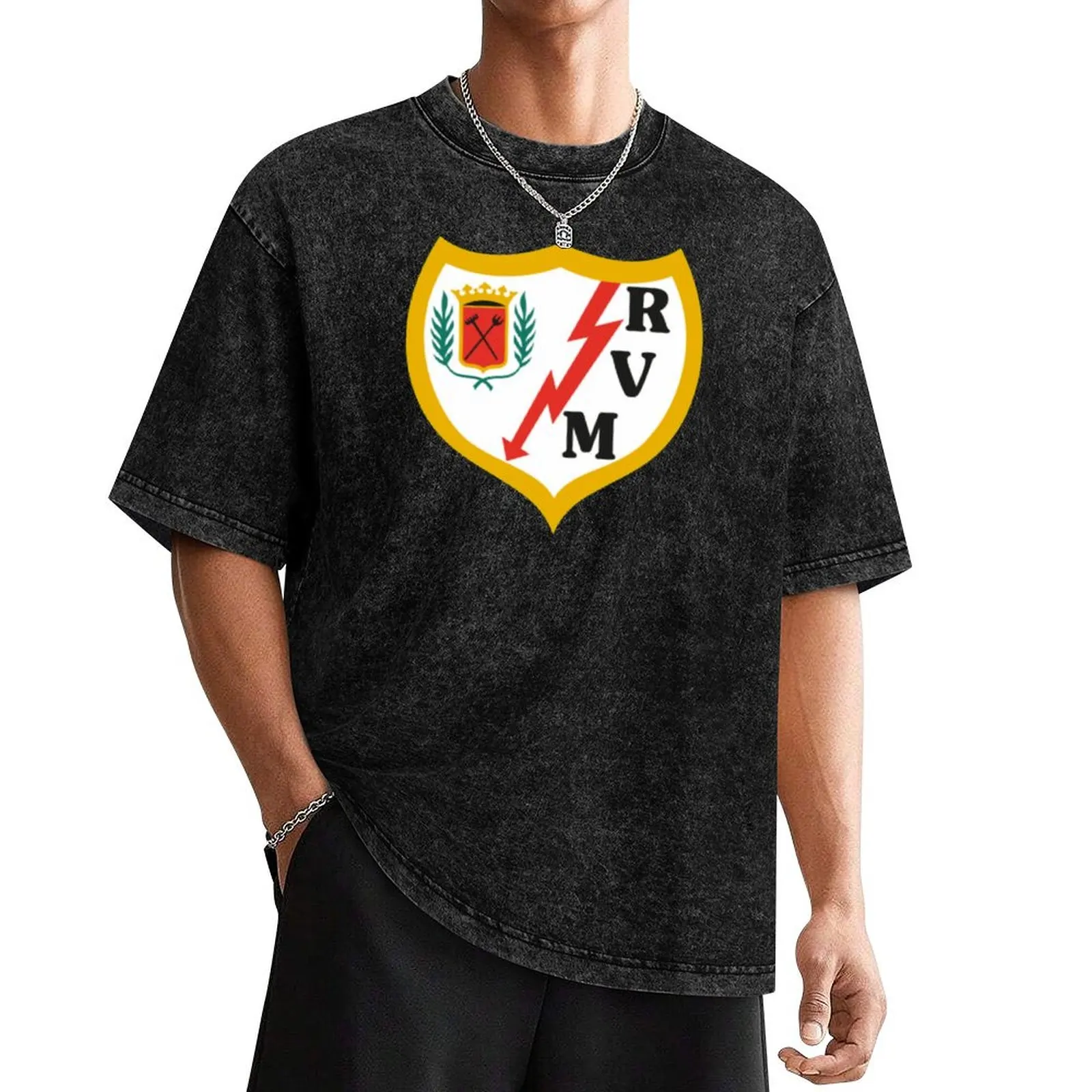 

rayo vallecano futbol flag coat of arms T-Shirt vintage t shirts baggy shirts graphic t shirts t for men cotton