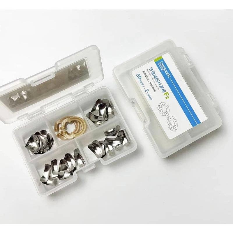 

Специальное предложение Matrix System Dentpark Segment Matrix System F2, включая 2 коробки комплектов F2 (50 лент + 2 кольца) + 1 коробка клина + 1 кольцевые щипцы