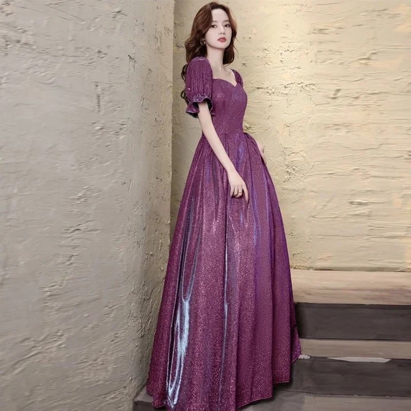 Starry Sky French Evening Dress Princess Xia High end Light Luxury niche Host Performance Banquet Toast Dress Engagement Flash