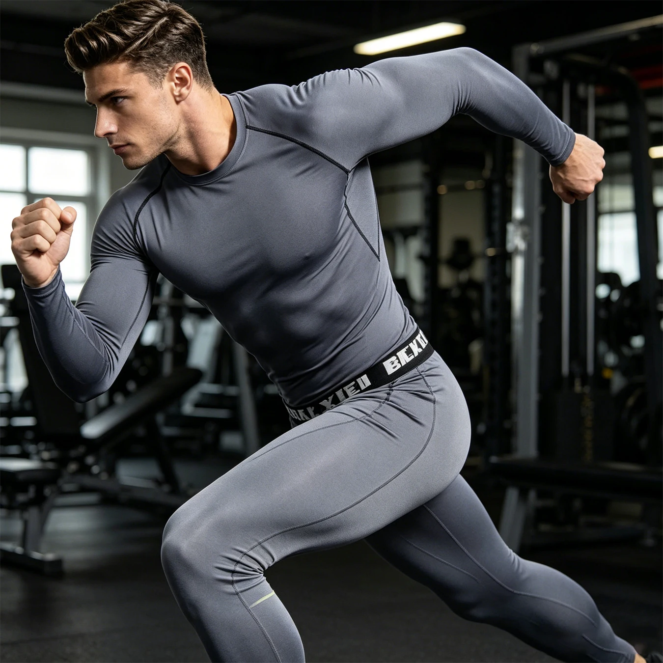 Compression Long Pant - Men's Compression Set Long Sleeve Athletic