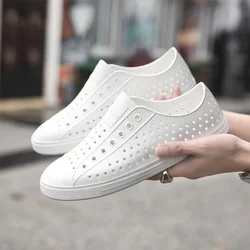 Thick Soft Flat Shoes Fashion Slip On Sandals Children's Casual Perforated Shoes Color Blocking Anti Slip Waterproof Outdoor