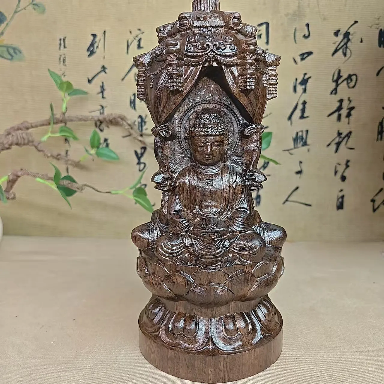 DSA engraving Three Holy Pagodas Buddha statue ornament Amitabha Buddha is about to bodhisattva net bottle Guanyin handicrafts