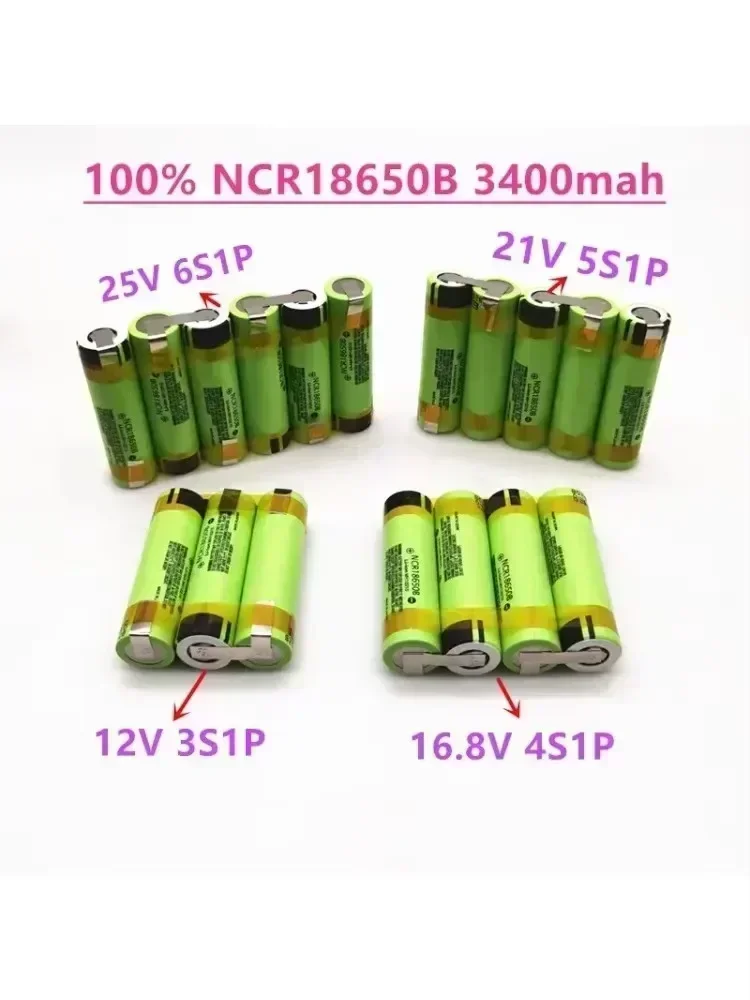 

Оригинальный аккумулятор NCR18650B 12 В 16,8 В 21 В 25 В 3400 мАч для отвертки Shura, аккумуляторные батареи