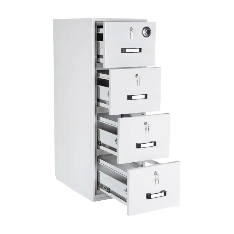 Modern Steel Office Filing Cabinet Lockable Fireproof Drawer Storage Unit Metal Document Organizer for Home Business