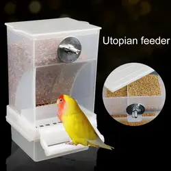 Bird Feeder Spacious Automatic Anti-Splash Small Bird Feeder Transparent Food Container Cage Acrylic Parrot Feeder Accessories