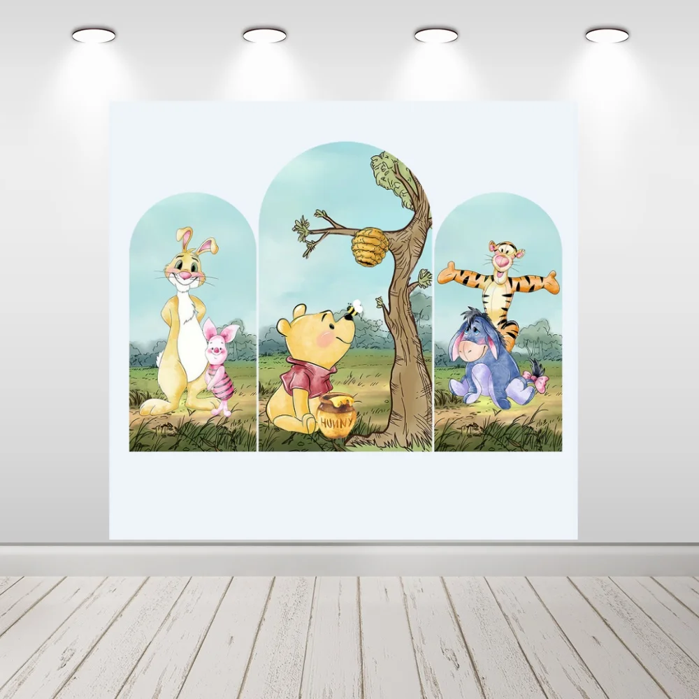 ディズニー ウィニー サークル 写真背景 誕生日パーティー デコレーション テーブル バナー アーチ 両面弾性