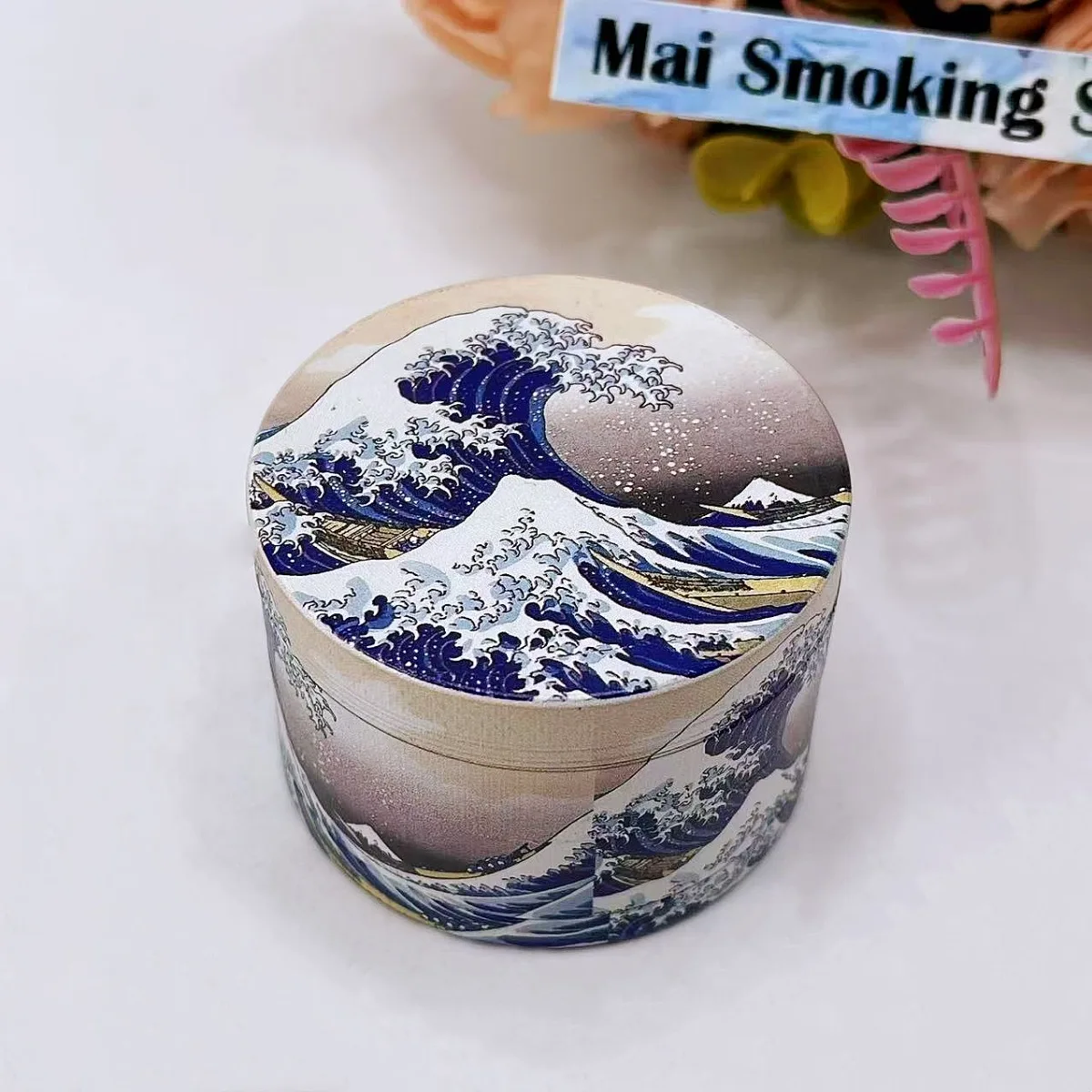 Moedor de Ervas Manual de Metal 2/2.5 polegadas, Moedor de Sal e Especiarias, Pilão Kanagawa para Tabaco e Ervas, Ferramenta para Fumar