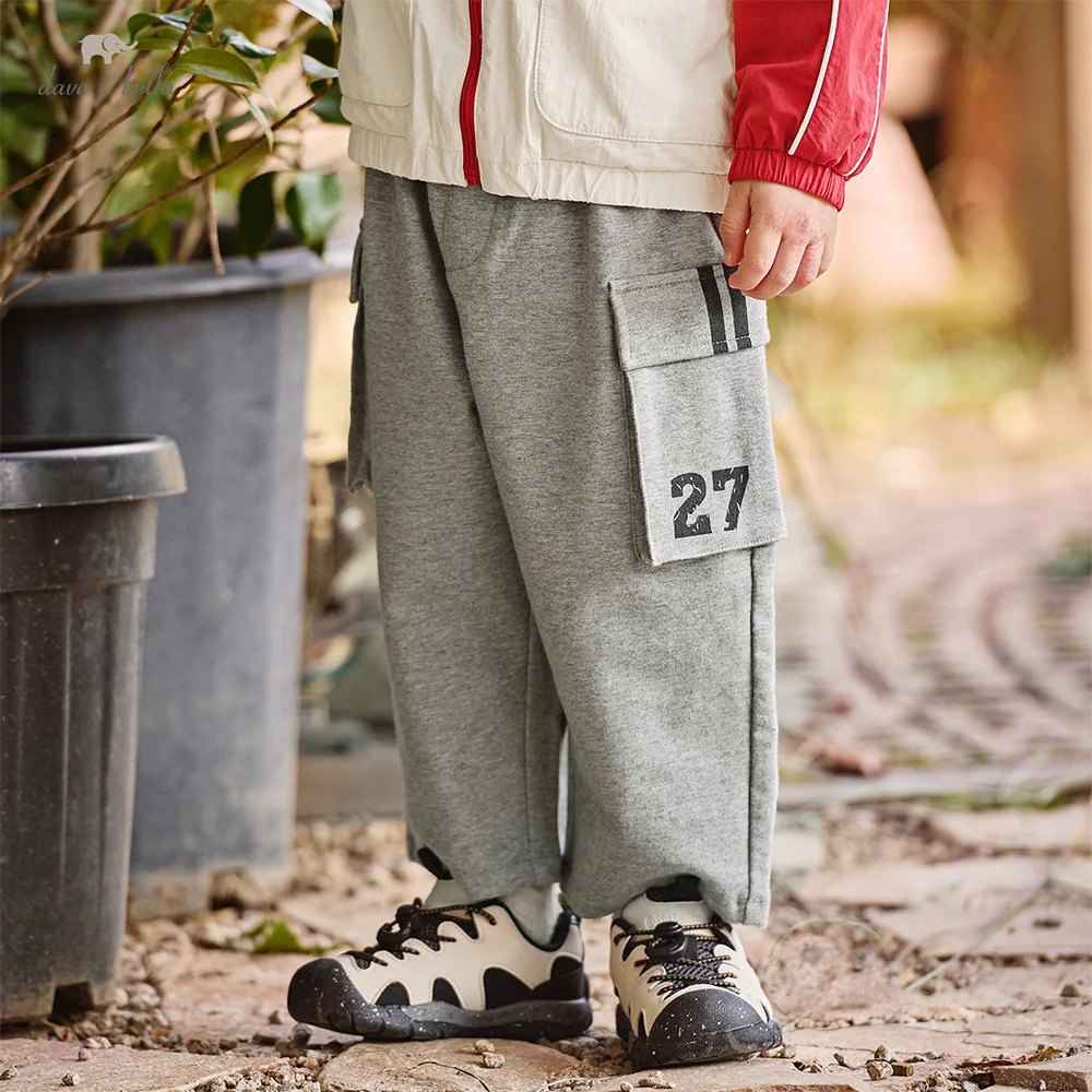 Dave Bella Children Pants Boys Clothes Spring Autumn Knitted Kids Outdoor Sports Trousers Elastic Fashion Comfortable DB1260175