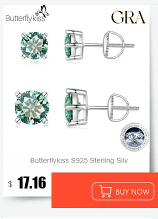Butterflykiss Echte 1 CT D-Farbe Moissanit-Ohrstecker für Damen, Top-Qualität, 925er Sterlingsilber, funkelnder Hochzeitsschmuck – Detail 2