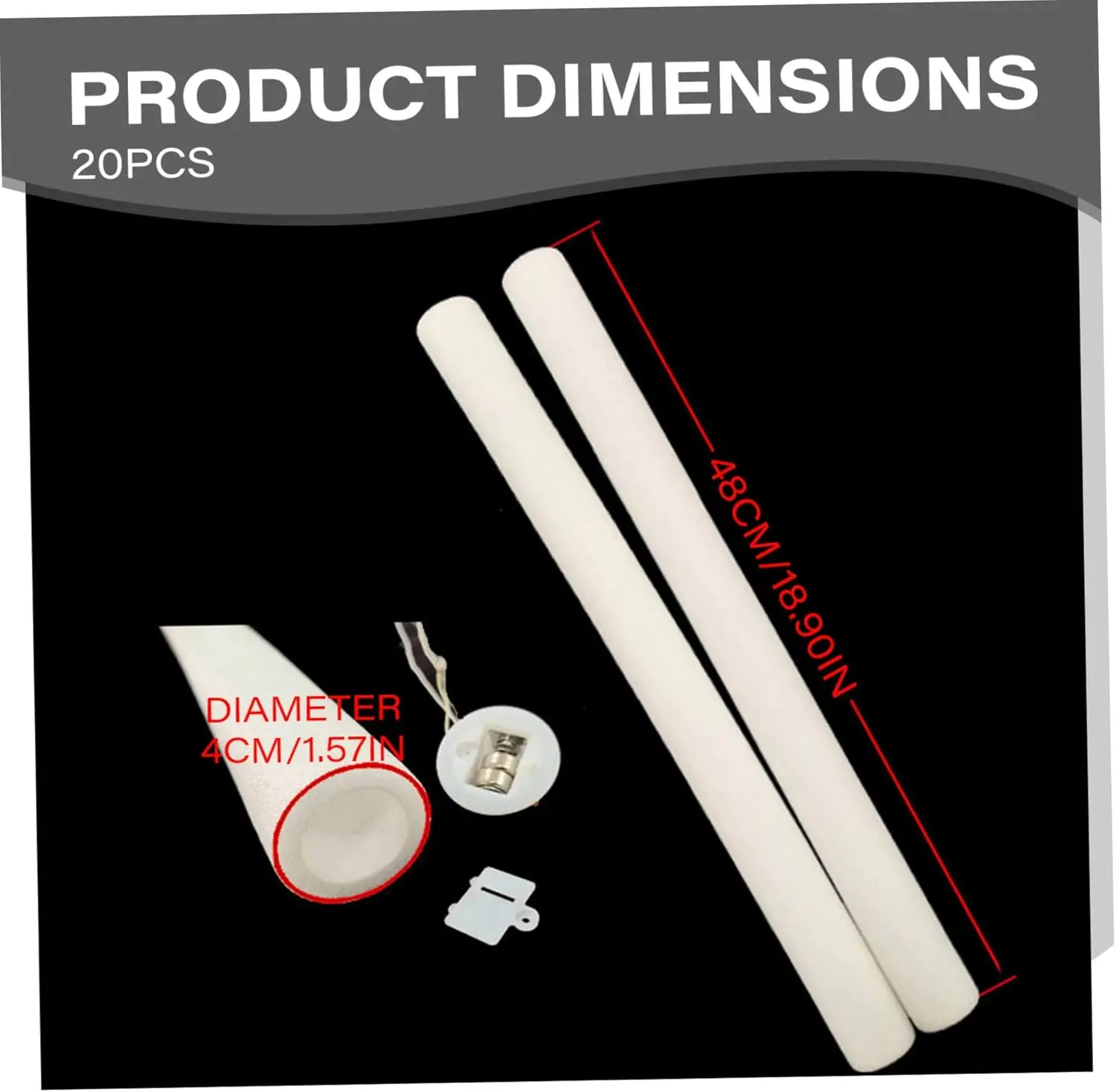 Foam Glow Sticks 20pcs 18.9inch LED Foam Sticks with 3 Light Modes LED Strobe Stick Light Up Foam Sticks Wedding Party Favors