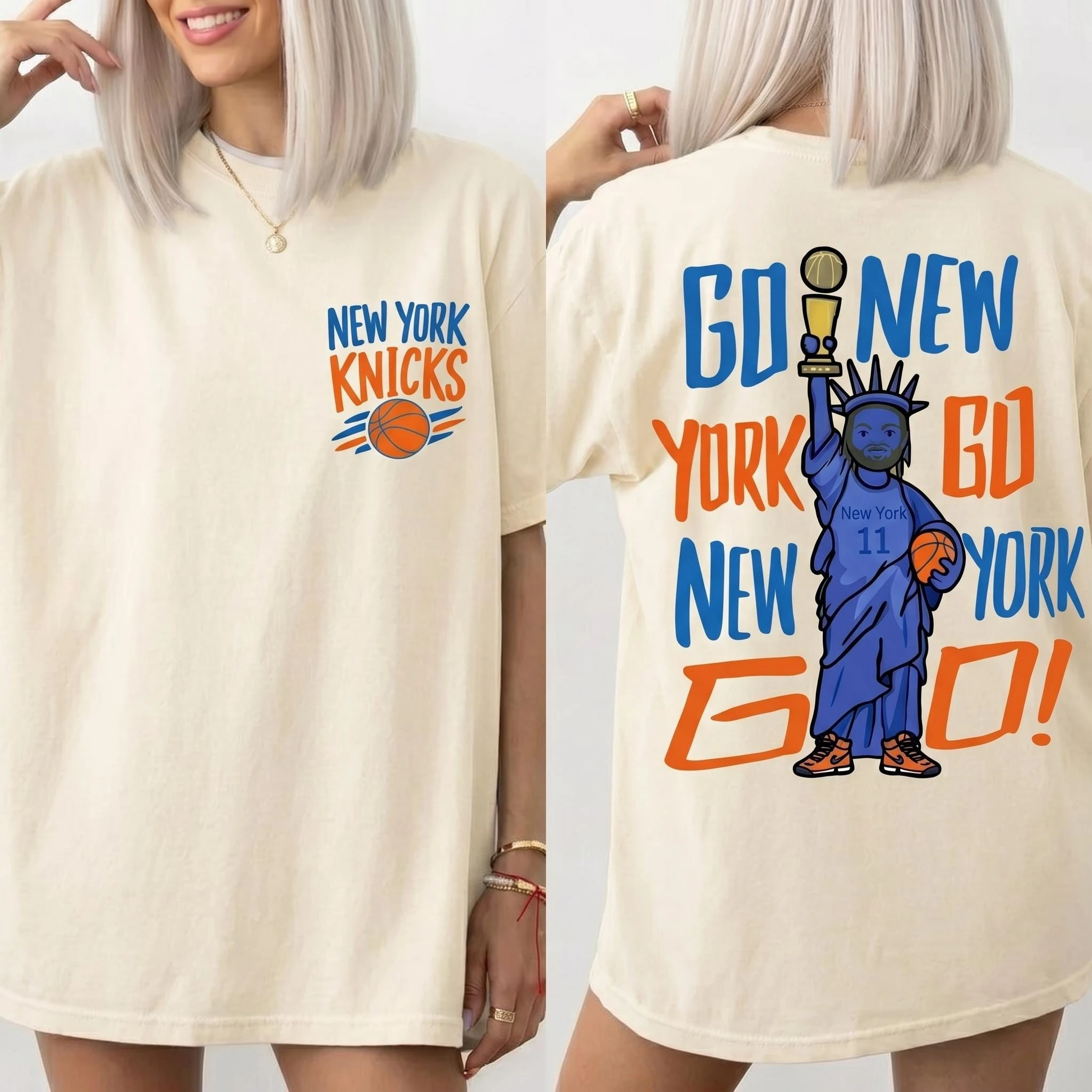 Vintage Go New York Go Basketball Shirt Retro New York Team Spirit Fans Support Cotton T-shirt 2026 Summer Men's Women's Y2k