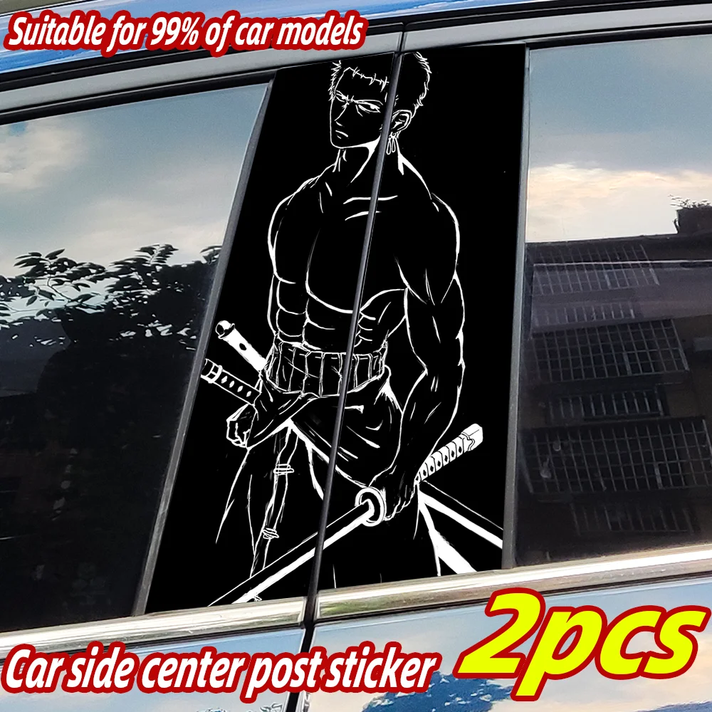 Anime Zoro Car Stickers Waterproof Auto B Pillar Decor Cover Scratches Durable Car Doors Pillar Vinyl Decals Vehicle Decors