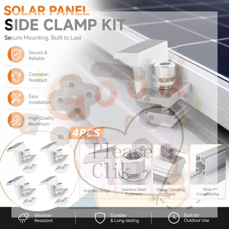 【HG】4/8/12pcs 10Pcs Solar Photovoltaic Mounting PV End Clamps  Clamps For Solar Module Solar Panel Racking Mounts Accessories