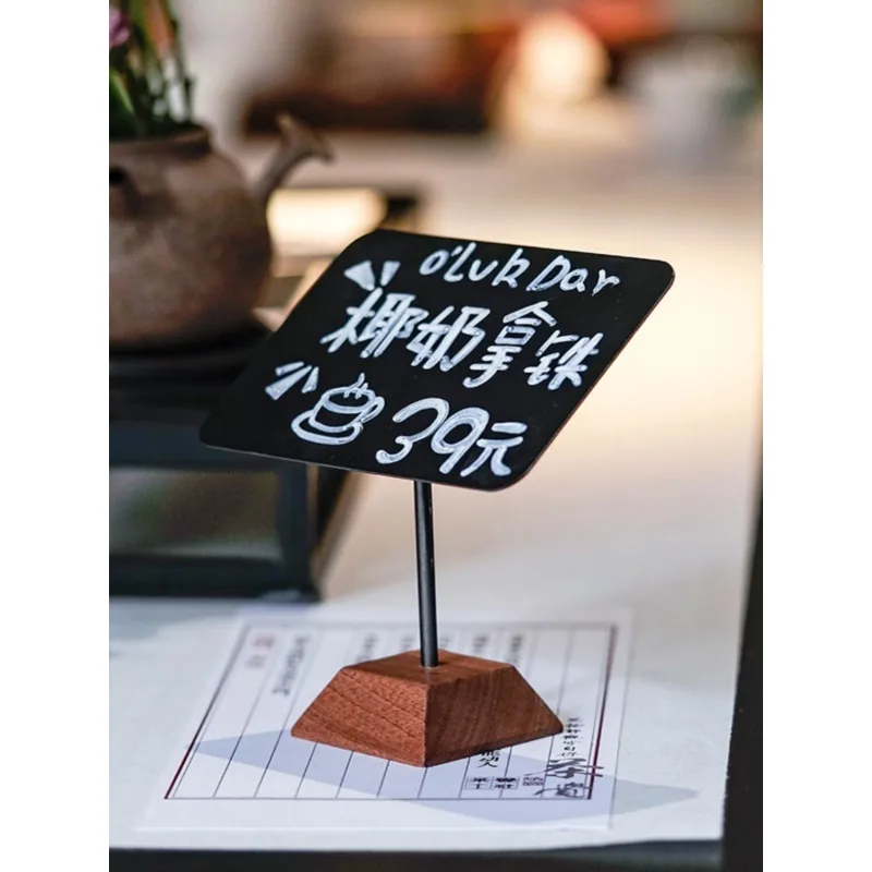 Creative small blackboard erasable dessert price display board solid wood baking Cakery label board vertical commodity