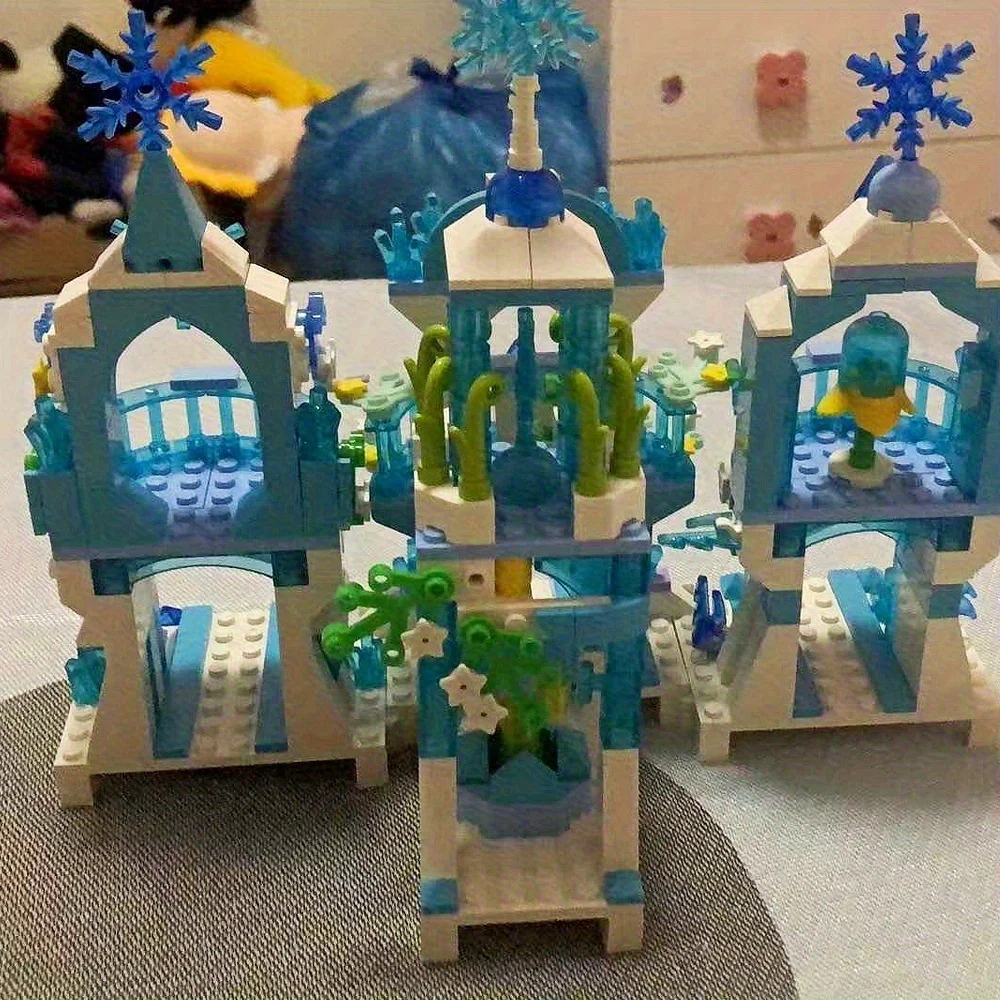 Amigos princesa luxo castelos de gelo blocos de construção playground casa filmes tijolos figuras clássicas conjunto brinquedo para meninas presente diy