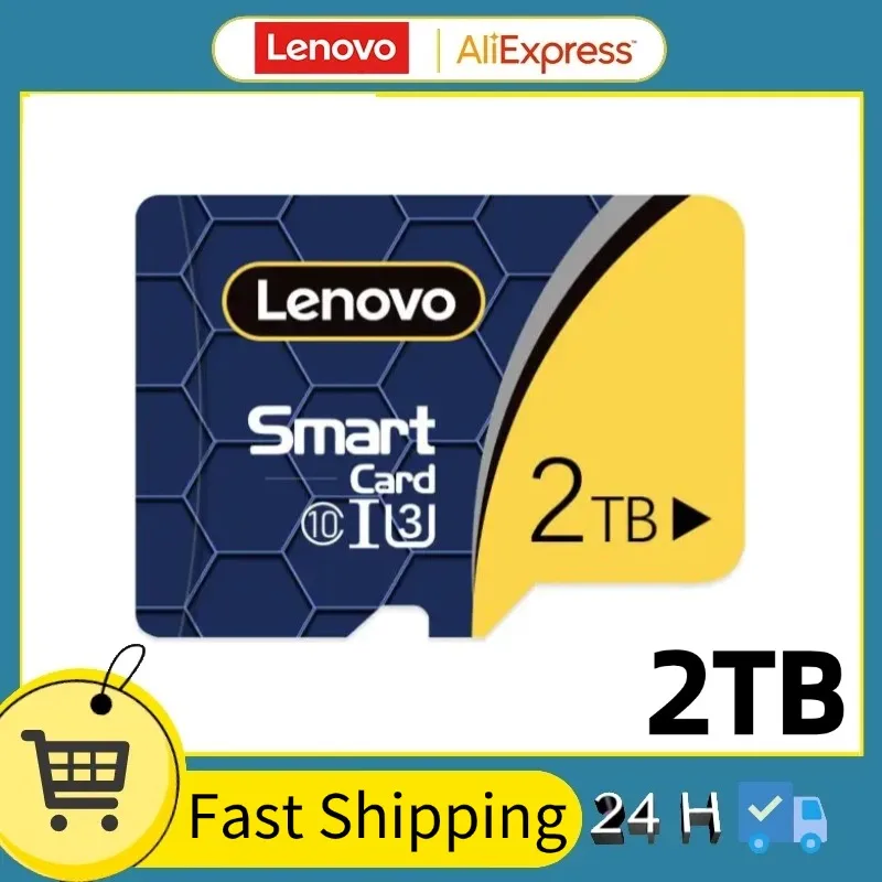 Lenovo-2TB Cartão de Memória, 256G Cartões SD, 512GB, Alta Capacidade, Micro TF, Velocidade Rápida, A2 Flash Card para Laptop, Computador, 100% original