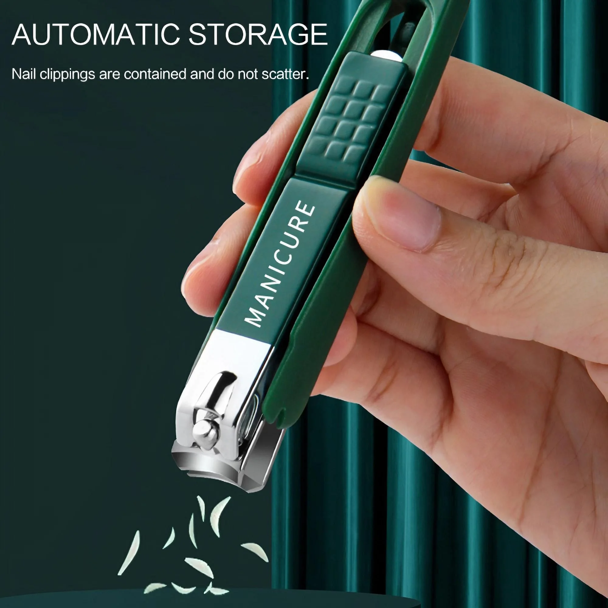 Spatwaterdichte nagelknipperset in draagbare koffer - scherpe roestvrijstalen messen voor heren dames reizen thuis manicure gereedschap