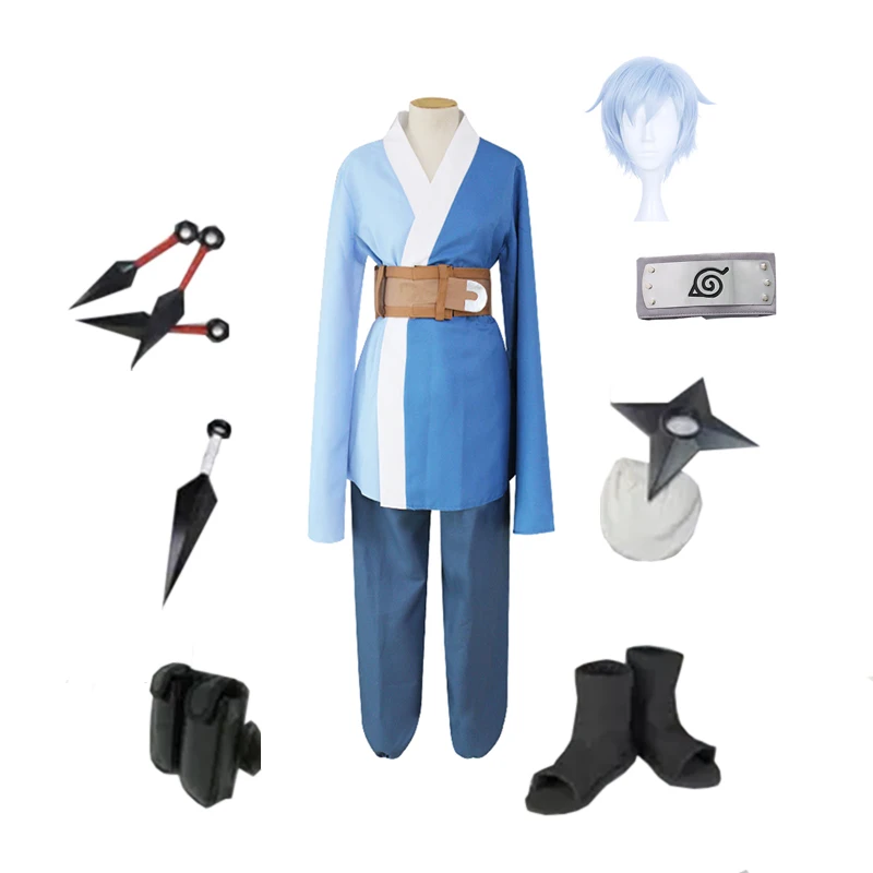 

Brdwn Boruto unisex Konoha Mitsuki Ninja Cosplay Costume (top+pants+belt+Headband+Shoes+Kunai+bag+shuriken)