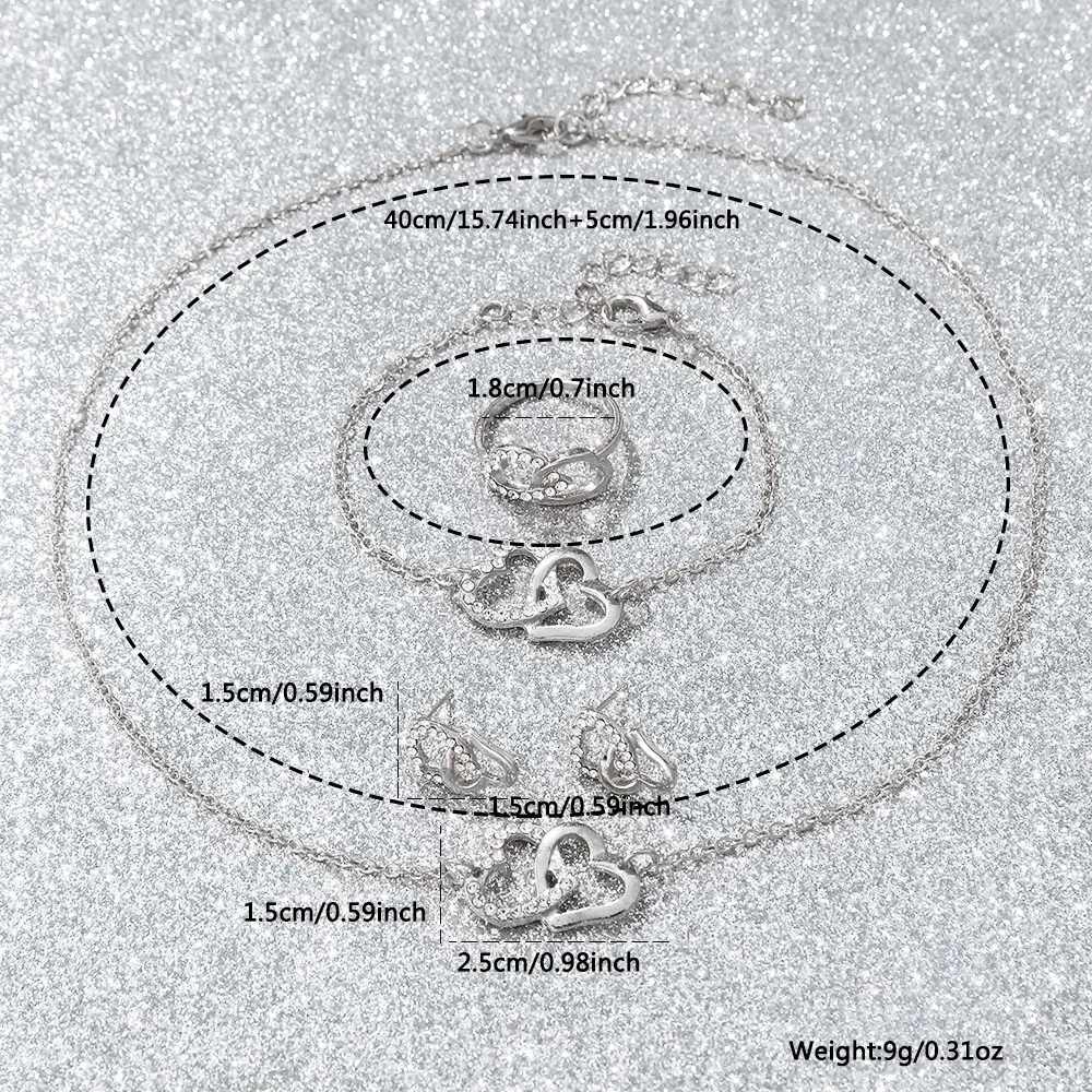 6PCS elegant ladies' round dial quartz watch with necklace and bracelet accessories set, suitable for daily wear - view 6