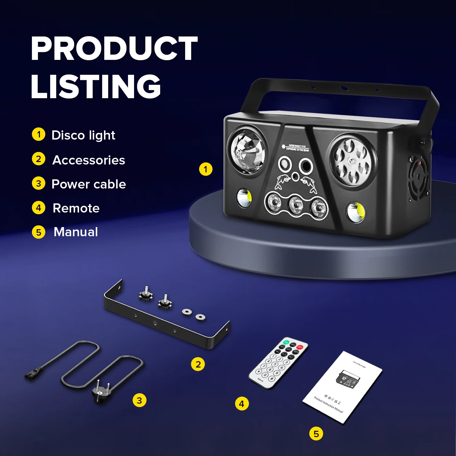 MOKA Home Party Light RGB Led Laser Pattern Strobe Remote DMX Disco Lighting for Wedding Birthday Party