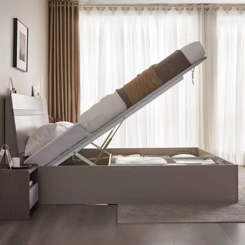 Drawers Headboard Bed Frame Simple Double Modern Under Storage Bed Frame Twin King Size Cama Moderno Lujo Bedroom Furniture