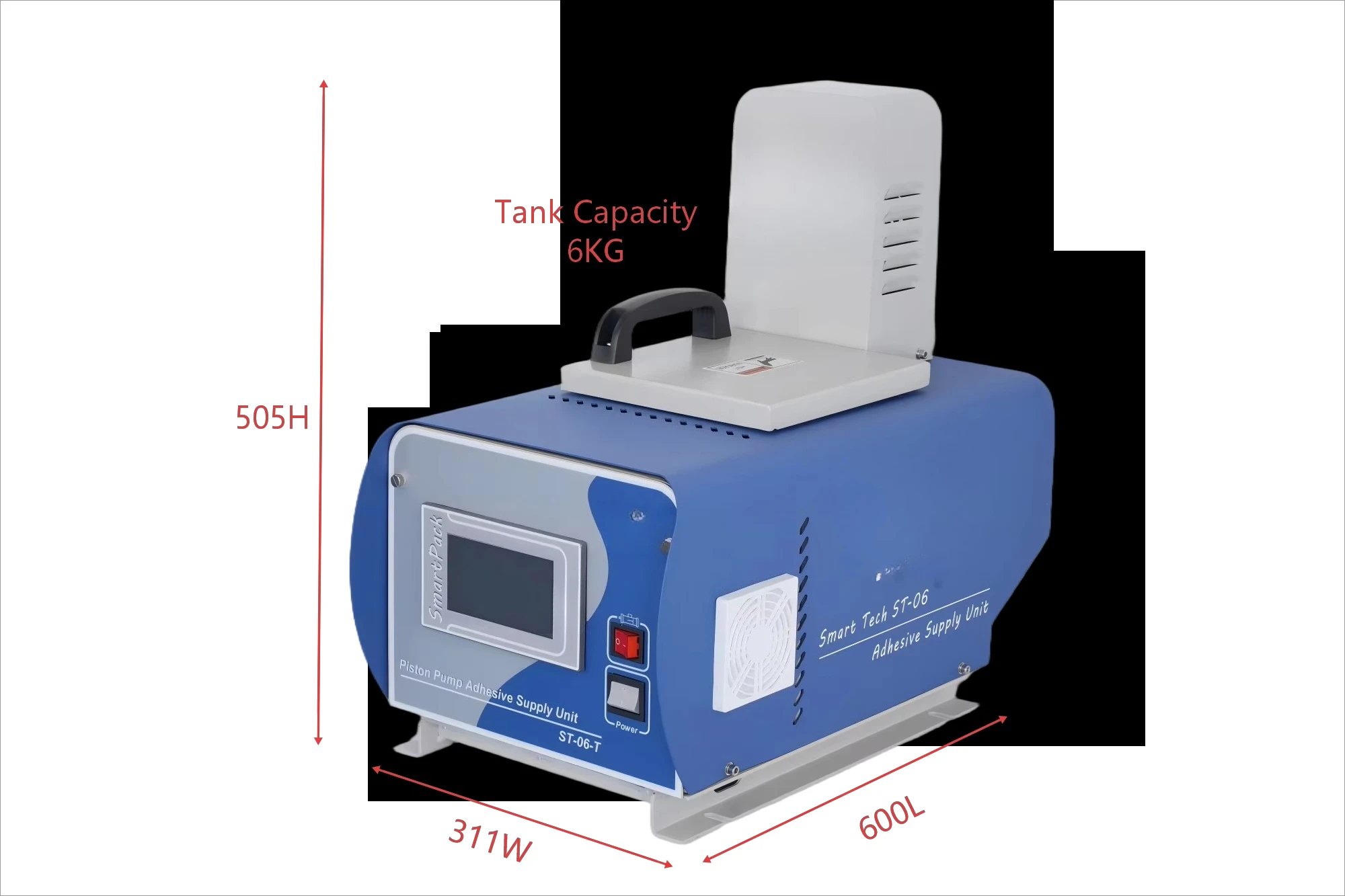 Weleo TouchTech Electric Automatic Digital Packaging Machine for Food Grade Wood Hot Melt Glue Melter Pump ST-06 Packaging
