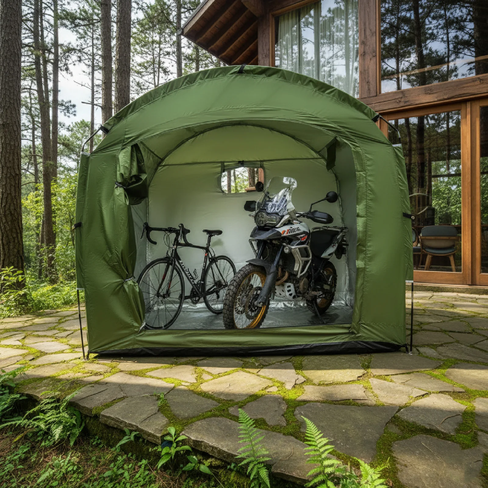 

Outdoor Bike Shelter Tent Portable Personal Protection Canopy with Thickened Oxford Cloth for Travel Hiking And Cycling