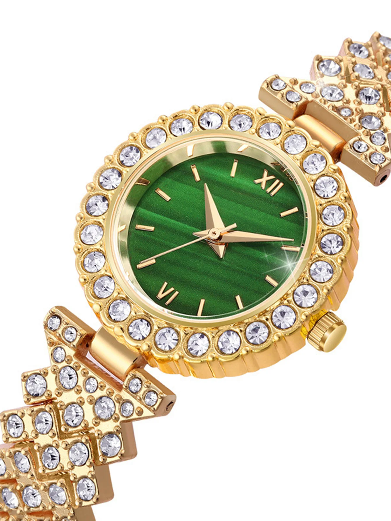 5pcs Women Quartz Watch Set Luxury Rhinestone Analog Wristwatch Ladies Watches Women Dress Bracelet Set Clock Gift Reloj Mujer