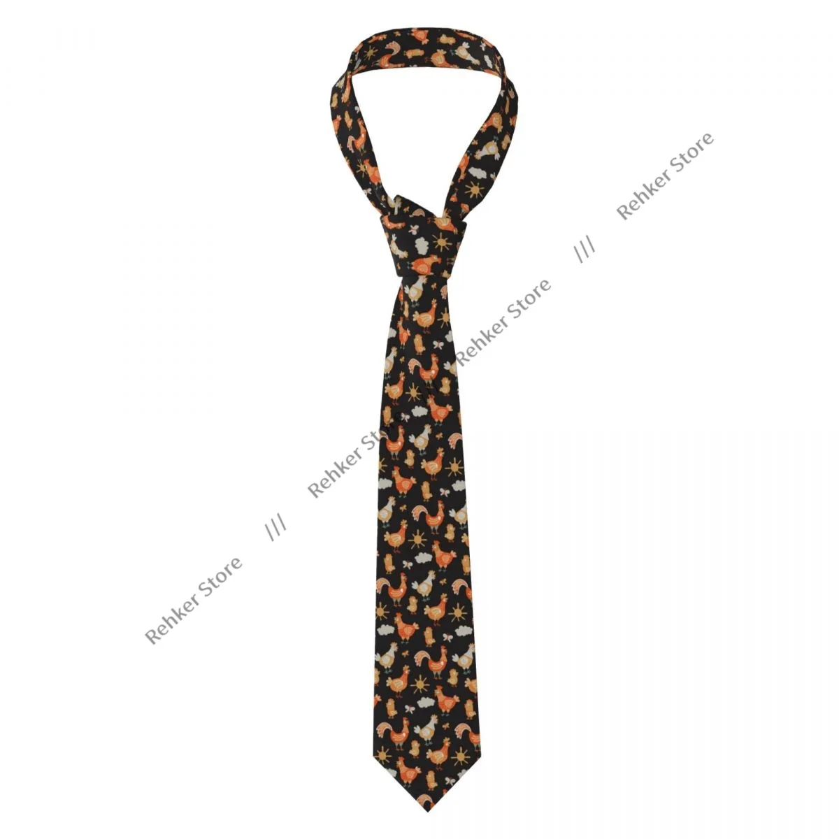 Classic Tie Men Neckties for Wedding Party Business Adult Neck Tie Casual Funny Chickens Pattern Tie
