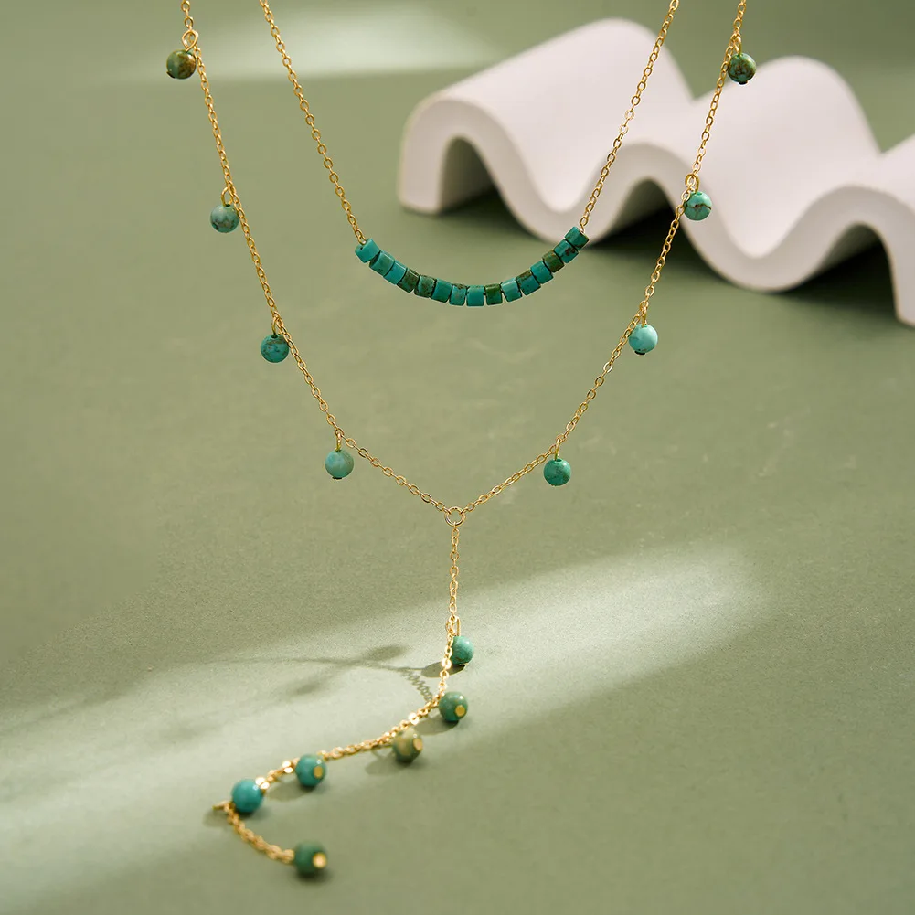 925スターリングシルバー ターコイズ ラリエット Y字型ロ - Charm Necklace Dainty のレビューと価格