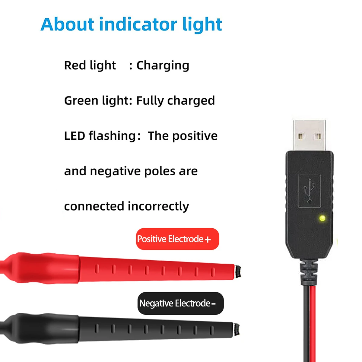 Baofeng Universal USB Battery Charger Cable With Indicator Light For BaoFeng UV-5R 13 17 PRO BF-888S TYT Retevis Walkie Talkie