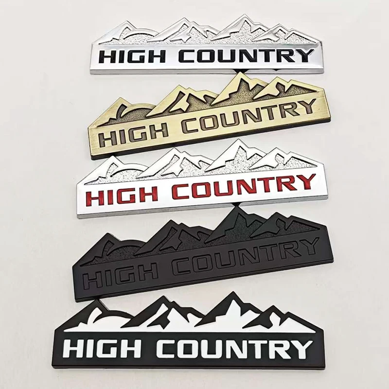Emblema 3D de Metal para Automóviles, Insignia HIGH COUNTRY, Calcomanías para Chevrolet, Jeep, Dodge, Ford, Accesorios Modificados para Automóviles con Diseño de Montaña Nevada