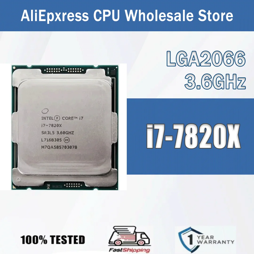 Intel Core i7-7820X 3.6GHz 8 cœurs 16 fils 11M TDP40W i7 7820X processeur d'ordinateur processeur de serveur LGA2066