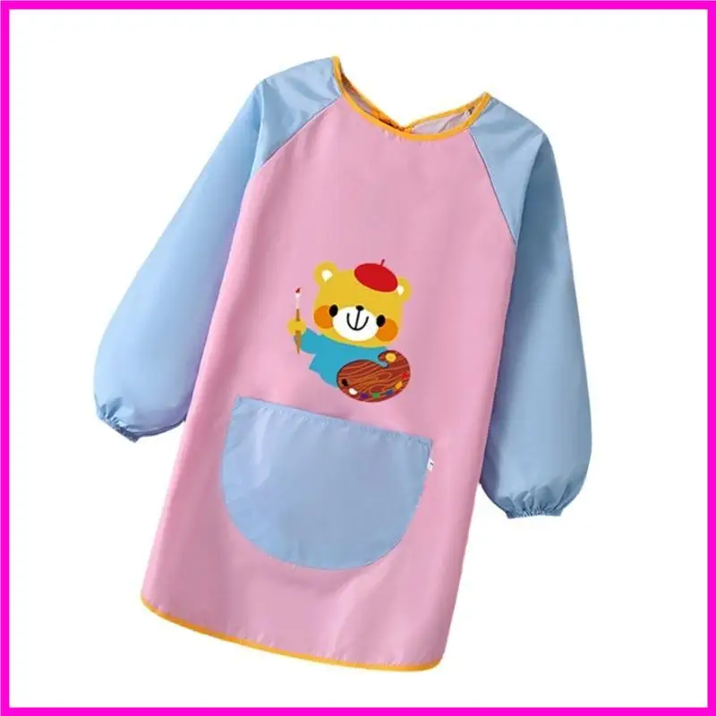 57BE Toddler Bib Cover Painting Apron Coat for Kids Height 100-124cm Water Resistant