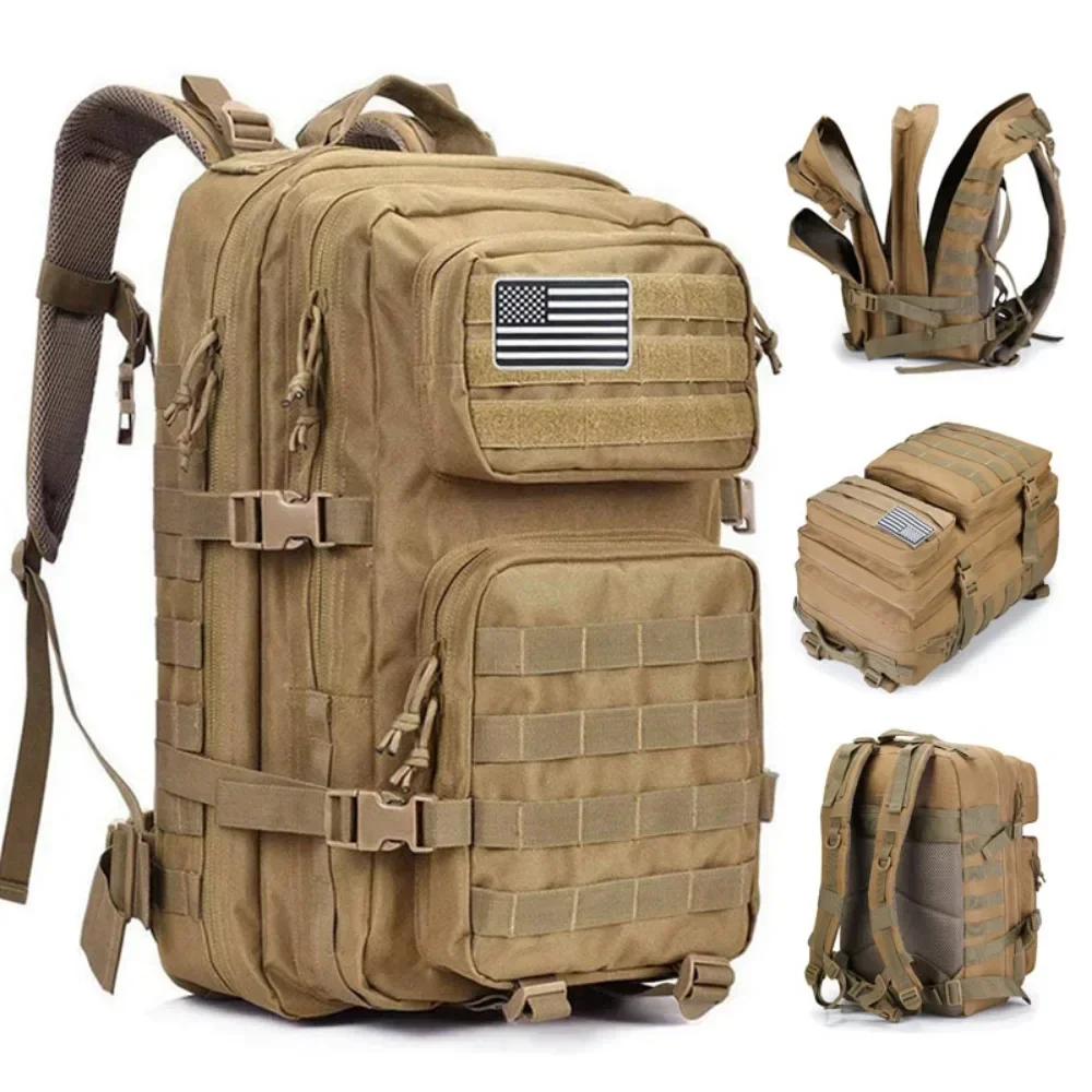 50L Army Military Tactical Backpack Men\'s Travel Large Capacity Rucksacks Men Waterproof Outdoor Sports Multi-functional Bags