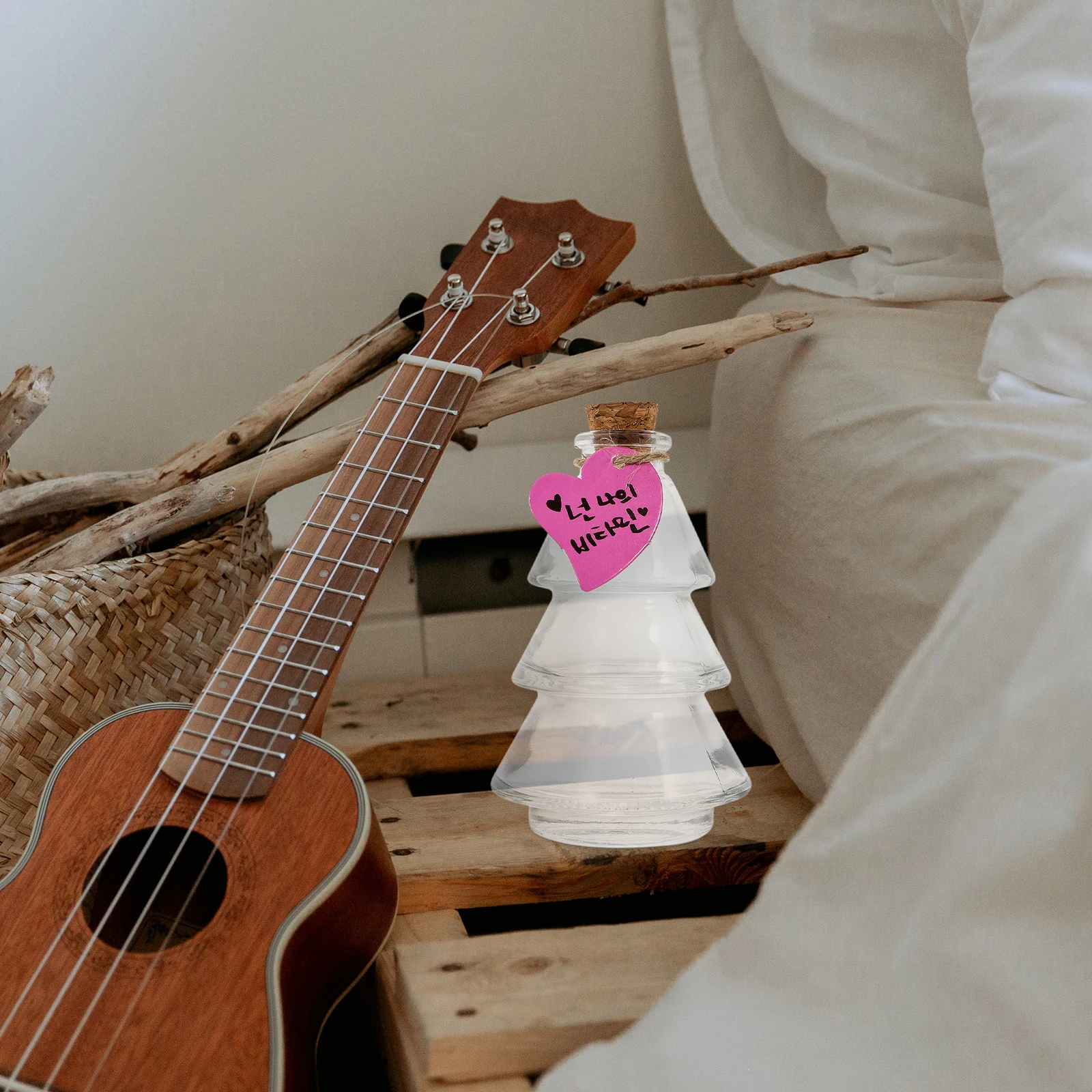 

5 Pcs Wishing Bottle Glass Transparent Drifting Portable Bottles with Cork Corked Wooden Travel