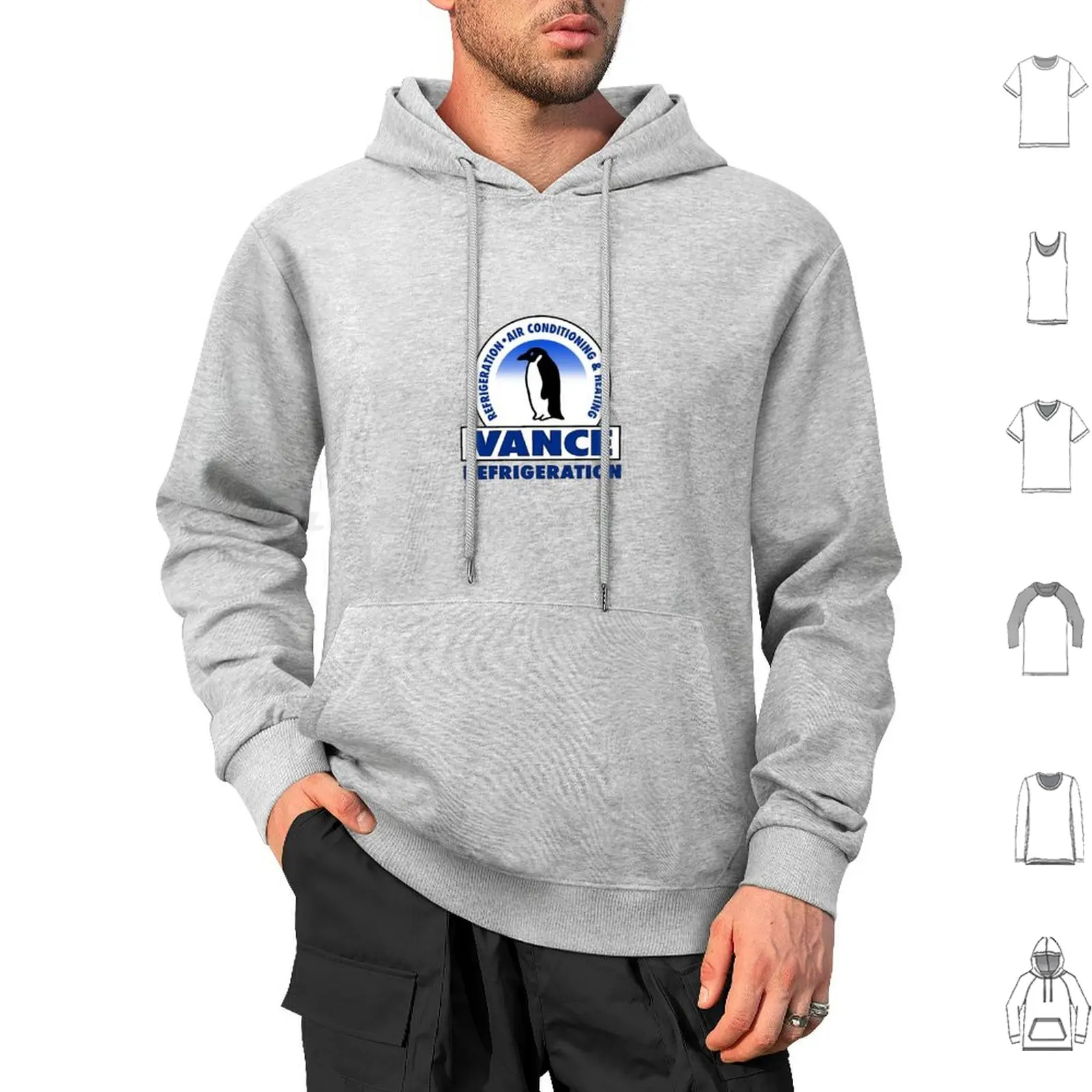 Vance Refrigeration Hoodies Long Sleeve Vance Refrigeration Bob Vance Company Logo The Office Dunder Mifflin Tv Comedy