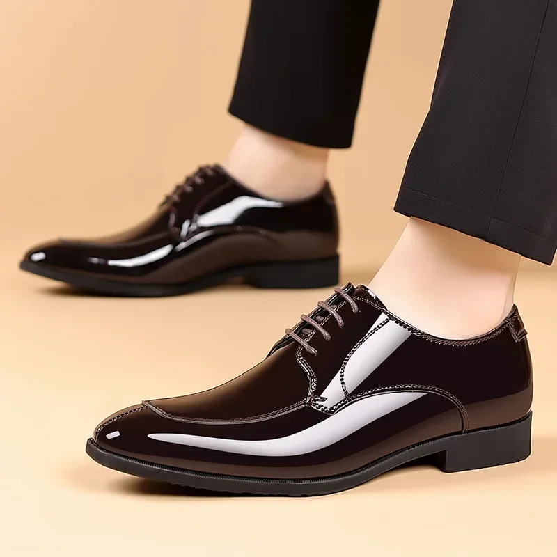 

Men's Dress Shoes Classic Business Casual Shoes Designer Patent Leather Oxford Shoes for Man Luxury Wedding Shoe Zapatos Hombre