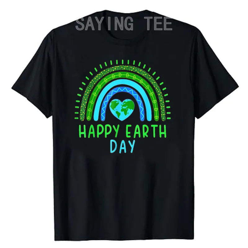 Cute Rainbow Earth Lover Men Women Kids T-Shirt Illustrated Clothes Novelty Gift Short Sleeve Blouses Fashion Graphic Casual Top