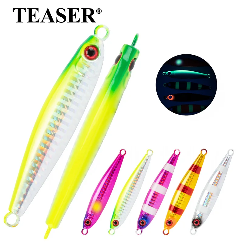 TEASER J119 Bionic Lead Fish 60 g 80 g schnell sinkende Jig für Bootsangeln, Wolfsbarsch und Kabeljau-Meeresangeln, Metallköder