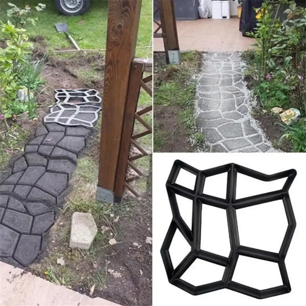 Garden Mold Walk Pavement Reusable DIY Manually Paving Cement Brick Stone Road Concrete Molds Manually Paving Patio Molds