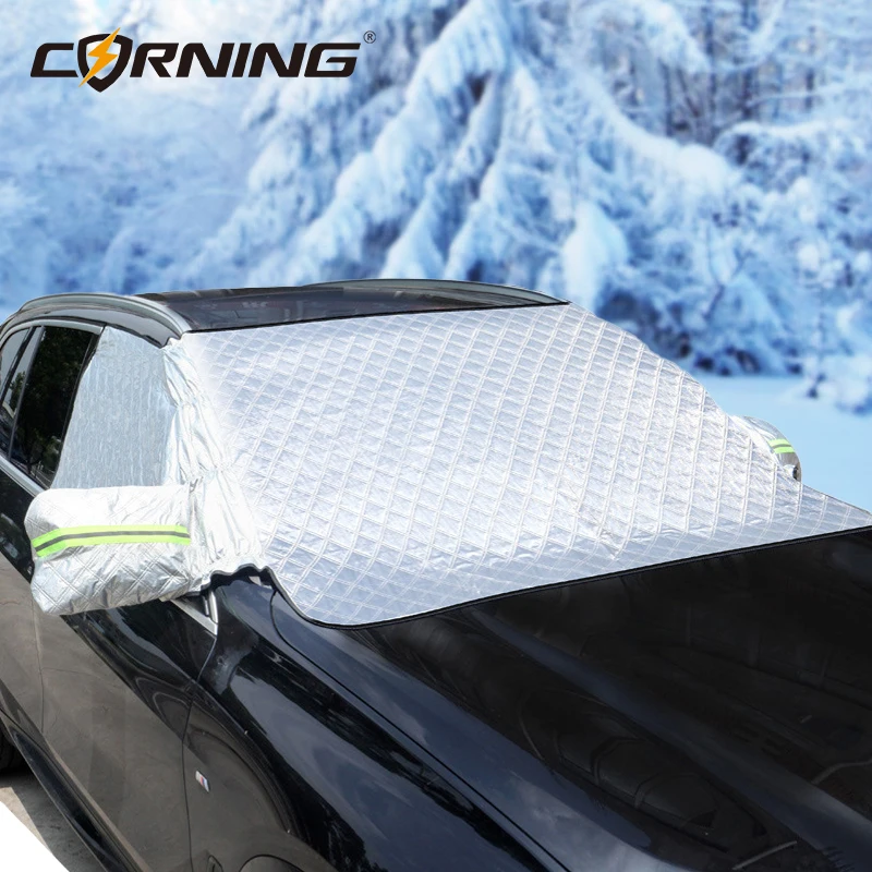 

Car Half Cover Waterproof Outdoor Vehicles Exterior Covers Winter Snow Sunshield Sunshade Windshield Protective Sunshades Awning