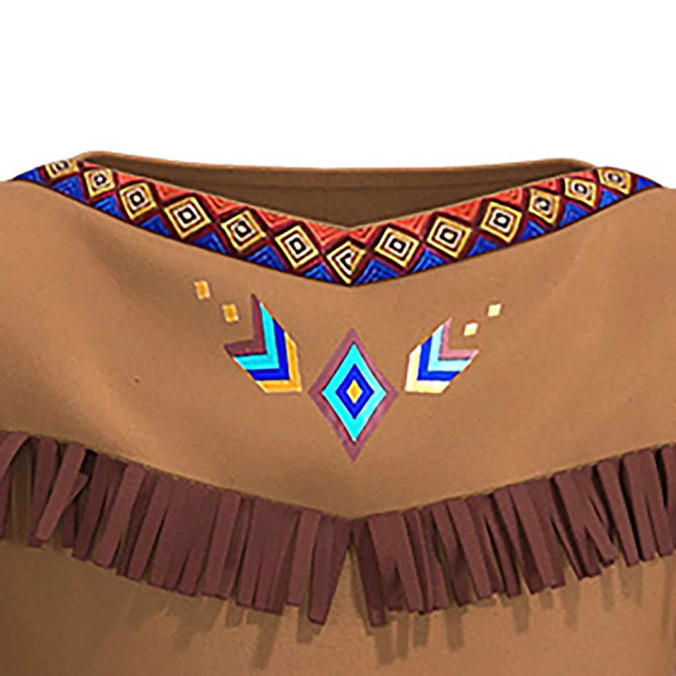 2 قطعة أزياء الهالوين الأمريكية الأصلية التأثيرية مجموعات طفل عيد الميلاد كرنفال حفلة الأشخاص الأصليين فستان الفتيات الملابس