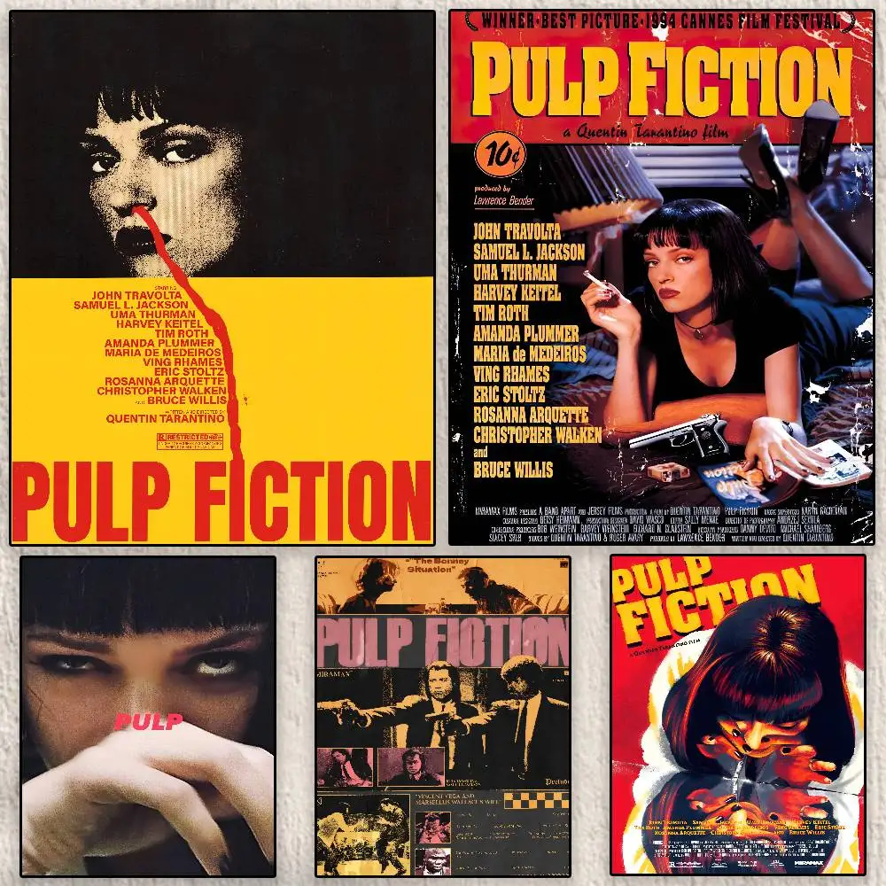 

Classic Movie P-Pulp F-Fiction Poster Modern Waterproof HD Wall Art Decal Self-Adhesive Aesthetic Decor for Home Living Room Bed
