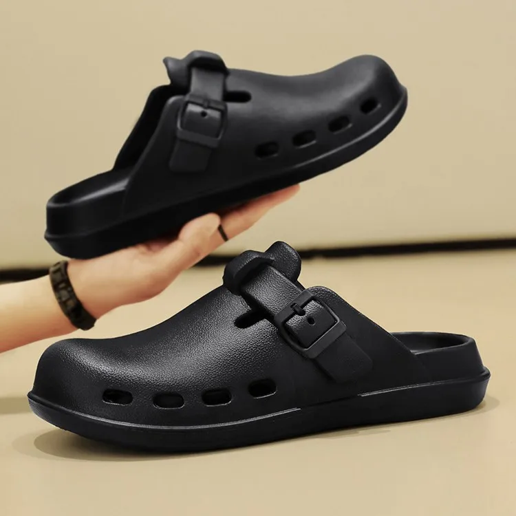 Kids Slippers EVA Hole Mens Mules Non-Slip Slippers thick Soft Platform Slide Fashion Comfortable Men's Sandals Summer Shoes