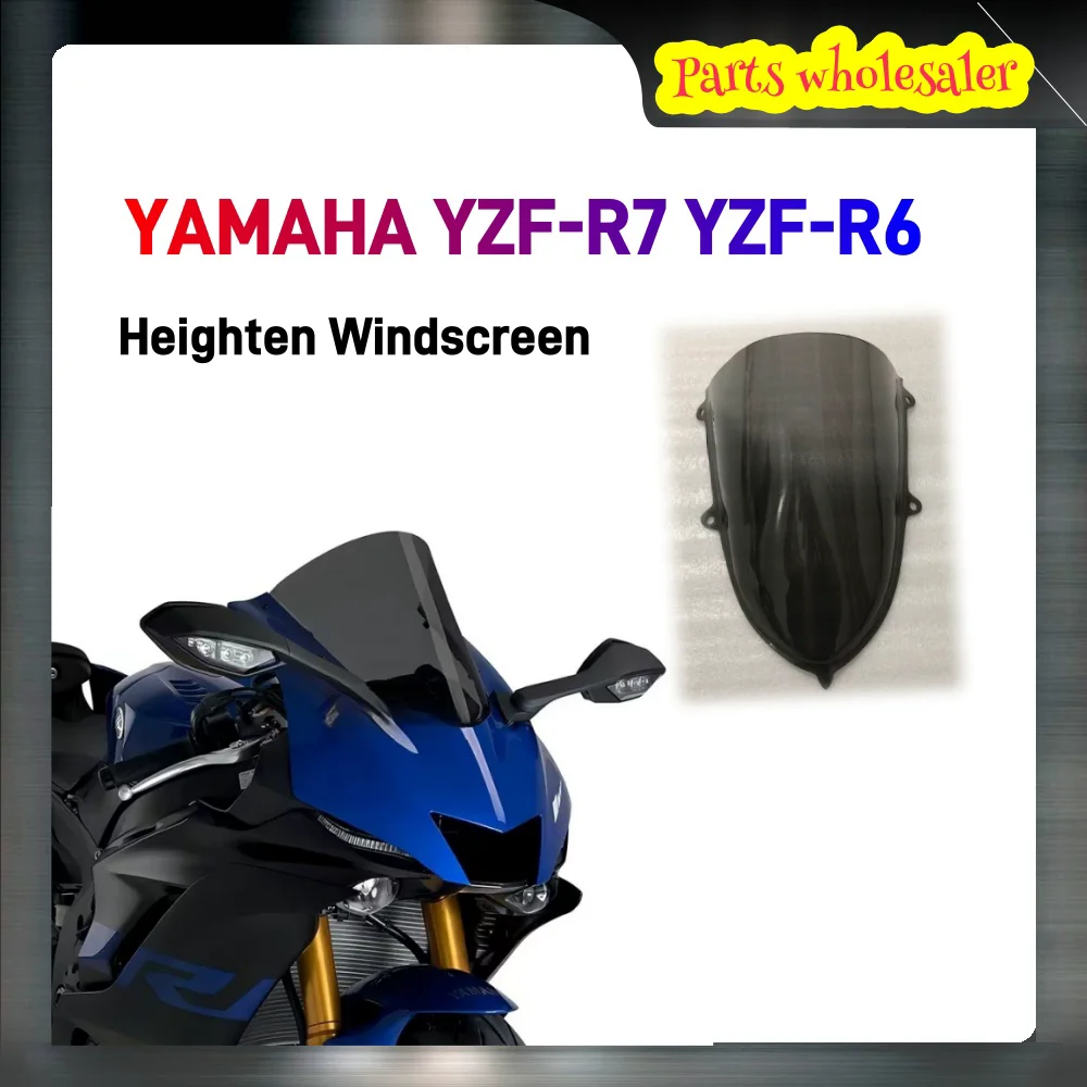 Motorcycle Windshield For YAMAHA YZF-R7 YZF-R6 Heighten Windscreen Enlarge Wind Spoiler Cover Fairing Windshield WRS RacingMotor