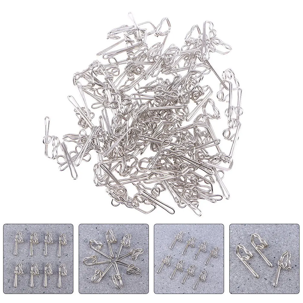 

100Pcs Curtain Hook Set Iron Pin on Hooks Rust Proof Metal for Drapes Shower Curtains Window Accessories Pin-on Curtain Hooks
