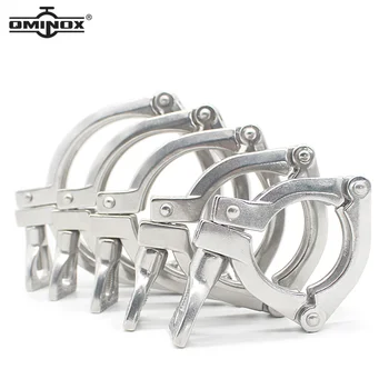 QMINOX SS304 üç adet kelepçeleri ISO üç Segment ağır tri-kelepçe 1.5 "-8" sıhhi Tri kelepçeleri fit ferüle SS kelepçeleri
